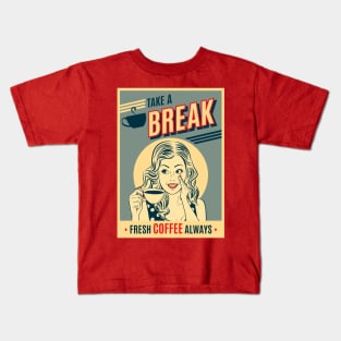 Vintage Happy Housewife Coffee Kids T-Shirt